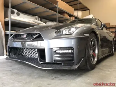 N-Tune Front Bumper Grille Insert Carbon Fiber Gloss Nissan GTR R35 2017+ - N100-4000
