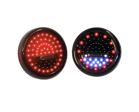 Off Road Only LED Tail Lights 5 Inch Round Red/White Pair LiteDOT Jeep Wrangler TJ