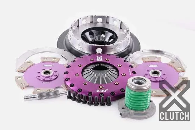 XClutch Clutch Kit with Chromoly Flywheel + HRB 9-Inch and Twin Solid Ceramic Clutch Discs Ford 5.0L V8 - XKFD23658-2E