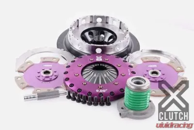 XClutch Clutch Kit with Chromoly Flywheel + HRB 9-Inch and Twin Solid Ceramic Clutch Discs Ford 5.0L V8 - XKFD23658-2E