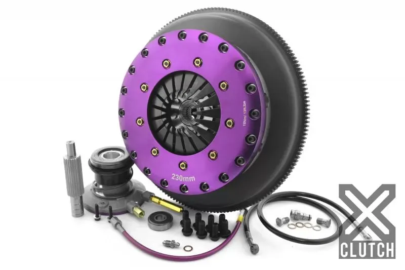 XClutch Clutch Kit with Chromoly Flywheel + HRB 9-Inch and Twin Solid Organic Clutch Discs XKGM23633-2G - XKGM23633-2G