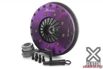 XClutch Clutch Kit with Chromoly Flywheel + HRB 9-Inch and Twin Solid Organic Clutch Discs Volkswagen Golf R 2012-2013 2.0L 4-Cylinder - XKVW23696-2G