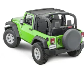 MasterTop Jeep JK Mesh Bimini Top ShadeMaker For 2007-2018 Wrangler JK 2 Door Black