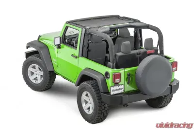 MasterTop Jeep JK Mesh Bimini Top ShadeMaker For 2007-2018 Wrangler JK 2 Door Black - 14200301