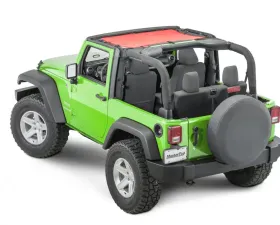 MasterTop Jeep JK Mesh Bimini Top ShadeMaker For 2007-2018 Wrangler JK 2 Door Red