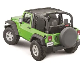 MasterTop Jeep JK ShadeMaker Freedom Mesh Bimini Top For 2007-2018 Wrangler JK 2 Door Black