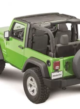 MasterTop Jeep JK ShadeMaker Freedom Mesh Bimini Top For 2007-2018 Wrangler JK 2 Door Black                                     - 14201301 - Image 6
