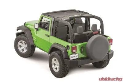 MasterTop Jeep JK ShadeMaker Freedom Mesh Bimini Top For 2007-2018 Wrangler JK 2 Door Black - 14201301