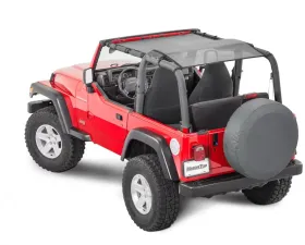 MasterTop Jeep TJ/YJ Mesh Bimini Top ShadeMaker Plus For 1992-2006 Wrangler TJ/YJ Black