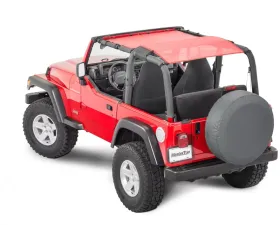 MasterTop Jeep TJ/YJ Mesh Bimini Top ShadeMaker Plus For 1992-2006 Wrangler TJ/YJ Red