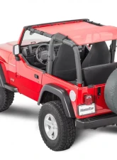 MasterTop Jeep TJ/YJ Mesh Bimini Top ShadeMaker Plus For 1992-2006 Wrangler TJ/YJ Red                                     - 14220202 - Image 3