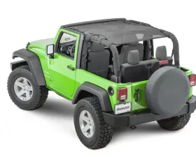 MasterTop Jeep JK Mesh Bimini Top ShadeMaker Plus For 2007-2018 Wrangler JK 2 Door Black