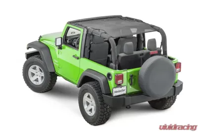 MasterTop Jeep JK Mesh Bimini Top ShadeMaker Plus For 2007-2018 Wrangler JK 2 Door Black - 14220301
