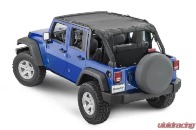 MasterTop Jeep JK Mesh Bimini Top ShadeMaker Plus For 2007-2018 Wrangler JK 4 Door Black - 14220401