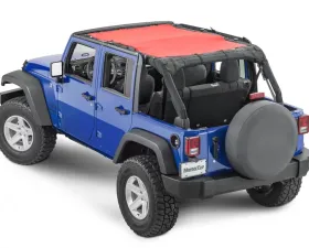 MasterTop Jeep JK Mesh Bimini Top ShadeMaker Plus For 2007-2018 Wrangler JK 4 Door Red