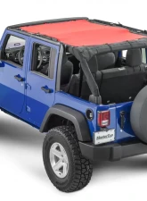 MasterTop Jeep JK Mesh Bimini Top ShadeMaker Plus For 2007-2018 Wrangler JK 4 Door Red                                     - 14220402 - Image 2