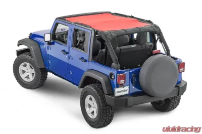MasterTop Jeep JK Mesh Bimini Top ShadeMaker Plus For 2007-2018 Wrangler JK 4 Door Red - 14220402