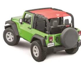 MasterTop Jeep JK ShadeMaker Freedom Mesh Bimini Top Plus For 2007-2018 Wrangler JK 2 Door Red