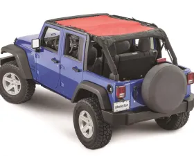MasterTop Jeep JK ShadeMaker Freedom Mesh Bimini Top Plus For 2007-2018 Wrangler JK 4 Door Red