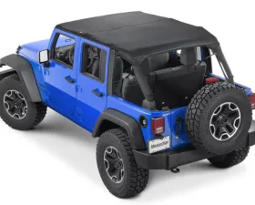 MasterTop Jeep JK Cable Style Bimini Top Plus For 2007-2009 Wrangler JK 4 Door w/Header Includes Conversion Mastertwill