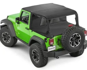 MasterTop Jeep JK Combo For Soft Top Equipped Cable Style Bimini Top For 2007-2009 Wrangler JK 2 Door w/s Header WindStopper Plus and Tonneau