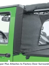 MasterTop Jeep JK Combo For Soft Top Equipped Cable Style Bimini Top For 2007-2009 Wrangler JK 2 Door w/s Header WindStopper Plus and Tonneau                                     - 14810324 - Image 3