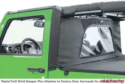 MasterTop Jeep JK Combo For Soft Top Equipped Cable Style Bimini Top For 2007-2009 Wrangler JK 2 Door w/s Header WindStopper Plus and Tonneau - 14810324