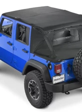 MasterTop Jeep JK Combo For Soft Top Equipped Cable Style Bimini Top Plus 2007-2009 Wrangler JK 4 Door w/s Header Includes Conversion Kit WindStopper Plus and Tonneau MasterTwill                                     - 14810424 - Image 5