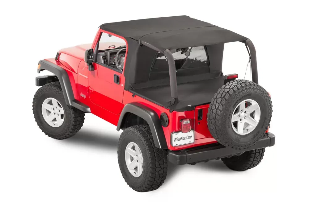 MasterTop Jeep TJ Ultimate Soft Top Combo Bimini Top Plus For 1997-2002 Wrangler TJ WindStopper Plus and Tonneau No Door Skin - 14814224