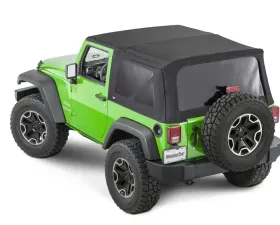 MasterTop Jeep JK Replacement Top Tinted Glass 2007-2012 Wrangler JK 2 Door Black MasterTwill
