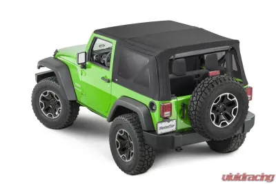 MasterTop Jeep JK Replacement Top Tinted Glass 2007-2012 Wrangler JK 2 Door Black MasterTwill - 15201324