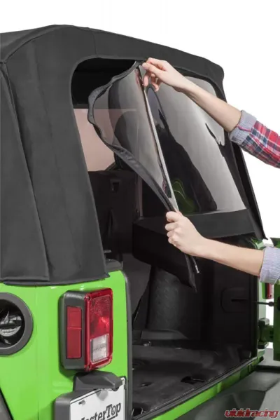 MasterTop Jeep JK Replacement Top Tinted Glass 2007-2012 Wrangler JK 2 Door Black MasterTwill - 15201324