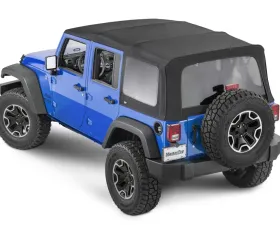 MasterTop Jeep JK Full Hardware Top Tinted Glass 2010-2018 Wrangler JK 4 Door Black MasterTwill