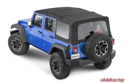 MasterTop Jeep JK Full Hardware Top Tinted Glass 2010-2018 Wrangler JK 4 Door Black MasterTwill - 15601424