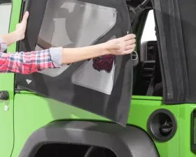 MasterTop Jeep JK Replacement Window For 2013-2018 Wrangler JK 2 Door Mopar Factory Top Only 2 Qtr Windows 1 Rear Window Tinted Glass Acrylic Twill