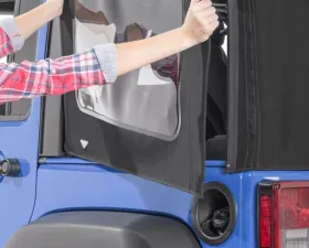 MasterTop Jeep JK Replacement Window For 2013-2018 Wrangler JK 4 Door Mopar Factory Top Only 2 Qtr Windows 1 Rear Window Tinted Glass Acrylic Twill
