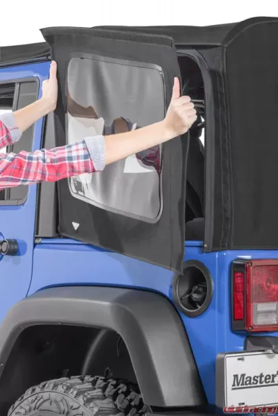 MasterTop Jeep JK Replacement Window For 2013-2018 Wrangler JK 4 Door Mopar Factory Top Only 2 Qtr Windows 1 Rear Window Tinted Glass Acrylic Twill - 16010925
