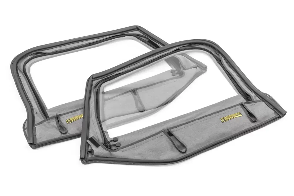 MasterTop Black Diamond Fabric Replacement Upper Door Skins Pair Jeep Wrangler TJ 1997-2006 - 16019235