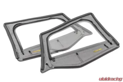 MasterTop Black Diamond Fabric Replacement Upper Door Skins & Frame Pair Jeep Wrangler YJ 1988-1995 - 16029135