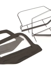 MasterTop Jeep Fabric Replacement Upper Door Skins & Frame For 1997-2006 Wrangler TJ Black Master Twill Pair                                     - 16029224 - Image 2