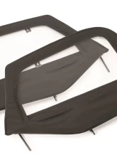 MasterTop Jeep Fabric Replacement Upper Door Skins & Frame For 1997-2006 Wrangler TJ Black Master Twill Pair                                     - 16029224 - Image 2