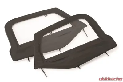 MasterTop Jeep Fabric Replacement Upper Door Skins & Frame For 1997-2006 Wrangler TJ Black Master Twill Pair - 16029224