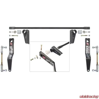 RockJock 4x4 Antirock Front Sway Bar Kit w/ Steel Frame Bracket Jeep Wrangler JK 2007-2017 - CE-9900JKF