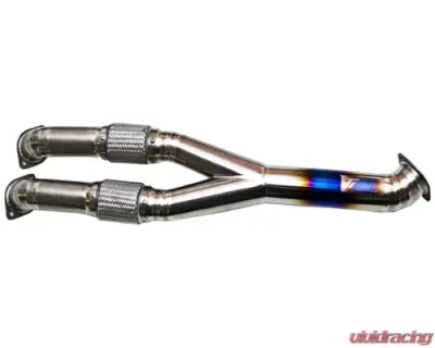 Titek Titanium Mid-Pipe Race (76mm x2 to 90mm x1)(Flex x2) Nissan GT-R R35 2009-2021 - NIS-50005