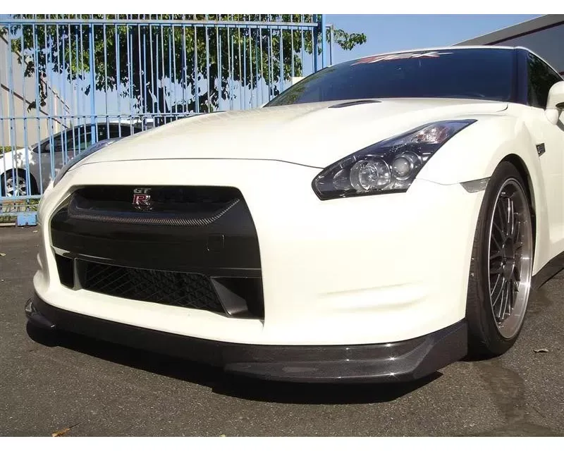 Titek Gloss Carbon Fiber Front Lip Spoiler Nissan R35 GT-R 09-11 - R35-1030W