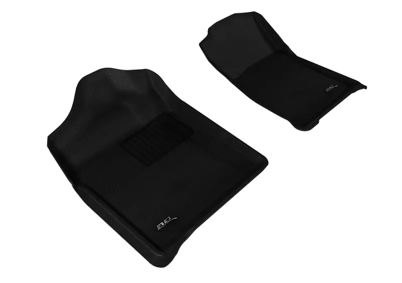 3D MAXpider 2007-2013 Chevrolet/GMC Silverado/Sierra Regular Cab Kagu 1st Row Floormat - Black - L1CH05111509