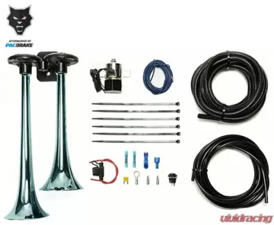 Pacbrake Basic Dual Air Horn Kit For Onboard Air Cast Zinc Alloy/Stainless Steel Chrome Finish - HP10073