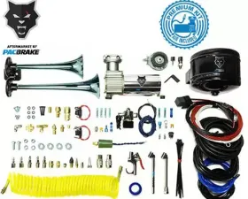 Pacbrake Premium Dual Air Horn Kit W/Air Horn Kit (HP10073) And Onboard Air Kit (HP10163)