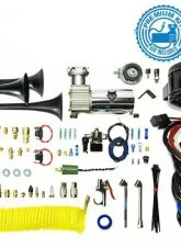 Pacbrake Premium Trio Air Horn Kit W/Air Horn Kit (HP10235) And Onboard Air Kit (HP10163)Matte Black                                     - HP10237 - Image 2