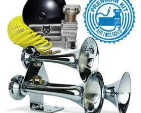 Pacbrake Premium Triple Train Horn Kit W/Air Horn Kit (HP10254) and Onboard Air Kit (HP10163)